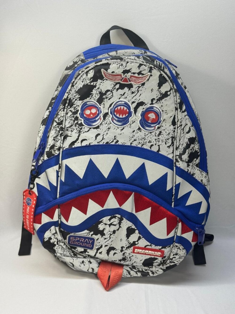 Sprayground Moon Space Explorer Shark Mouth Backpack Limited Edition Retro Bag